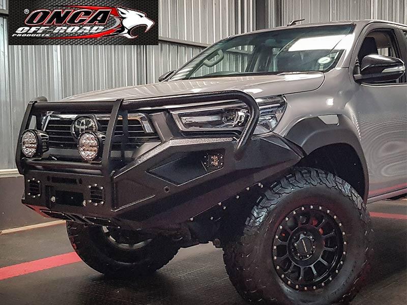 ONCA Hilux 2021 Bull Bar LRX F with pipework The Bush Company Australia